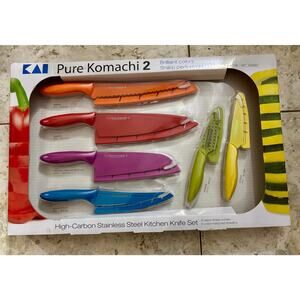 KAI Pure Komachi 2 Knives High Carbon Stainless Steel Kitchen 6 Razor Knives Set